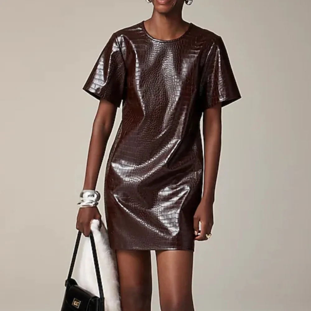 NWT J. Crew Collection croc-embossed mini dress